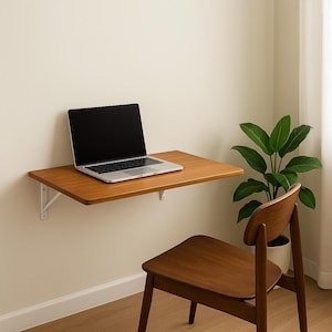 Mesa de parede dobrável, escrivaninha de parede, mesa de madeira dobrável, escrivaninha de parede compacta, mesa economizadora de espaço, escrivaninha de parede fina, estação de trabalho de parede dobrável