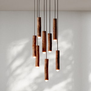 Organic Shapes Chandelier with Natural Wood Palette, Hanging Branches Light, Modern Pendant Lighting, Wooden chandelier, Eco Friendly Lamp