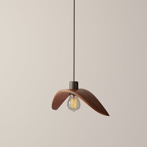 Scandinavian pendant lamp 2-6 wooden Wings on plank mount, Handmade hanging light, Decor kitchen chandelier, Designer trend lighting 2024 image 7