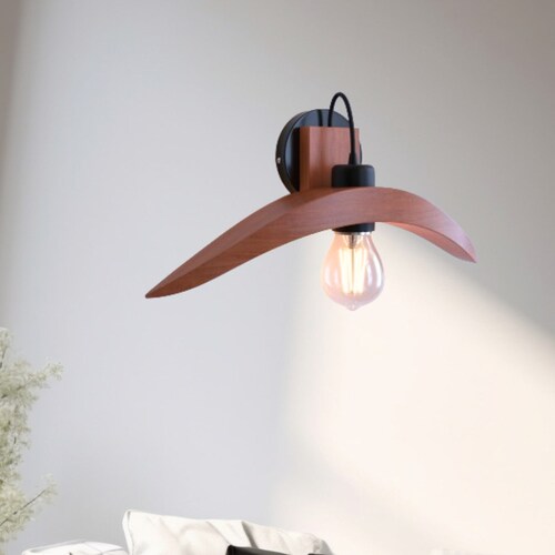 Handmade Wood Plug like a Birds Wing, Sconce Lighting, Wall Bedside Lamp, Wood Lights in Wall Sconce or Switch Fixture, Designer Sconce Lamp