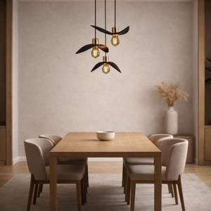 Natural Wood Pendant Light, Minimalist Chandelier, Brown Bird Wing Lamp, Scandinavian Loft Ceiling Lighting, Modern Cozy Home Decor 2026 image 12