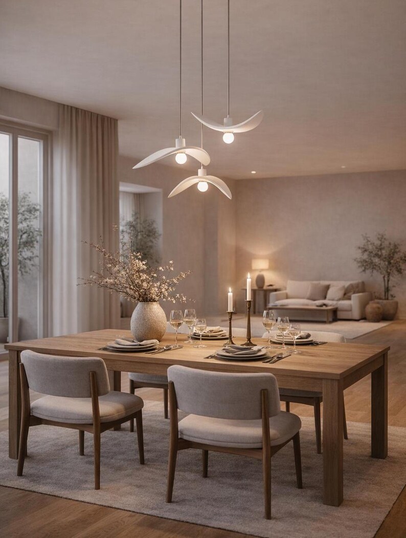 Natural Wood Pendant Light, Minimalist Chandelier, Brown Bird Wing Lamp, Scandinavian Loft Ceiling Lighting, Modern Cozy Home Decor 2026 image 16
