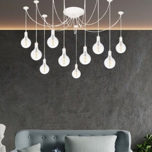 Minimalist white pendant light Loft style spider chandelier Octopus chandelier Ceiling lamp 3-18 lights  Multiple adjustable pendant light