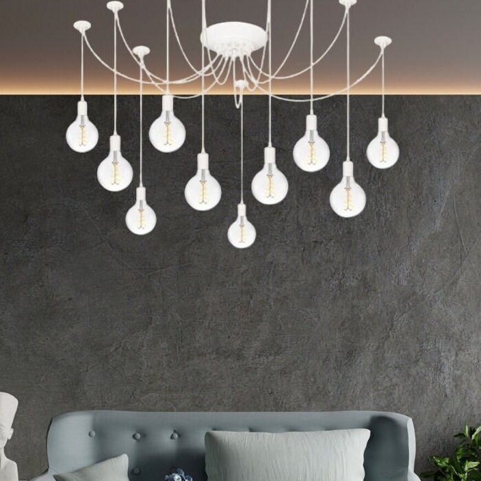 Minimalist White Pendant Light Loft Style Spider Chandelier