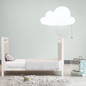Wooden cloud pendant, nursery wall lamp, cloud light decor, nursery decor, simple led lamp, hanging light, new home gift, bedside white lamp