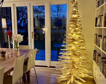 Eco Christmas Tree Gift, Wooden Holiday Decor, Rustic Faux Xmas Tree, Solid Wood Tree for Home, Holz Weihnachtsbaum, Zero Waste Xmas 2026