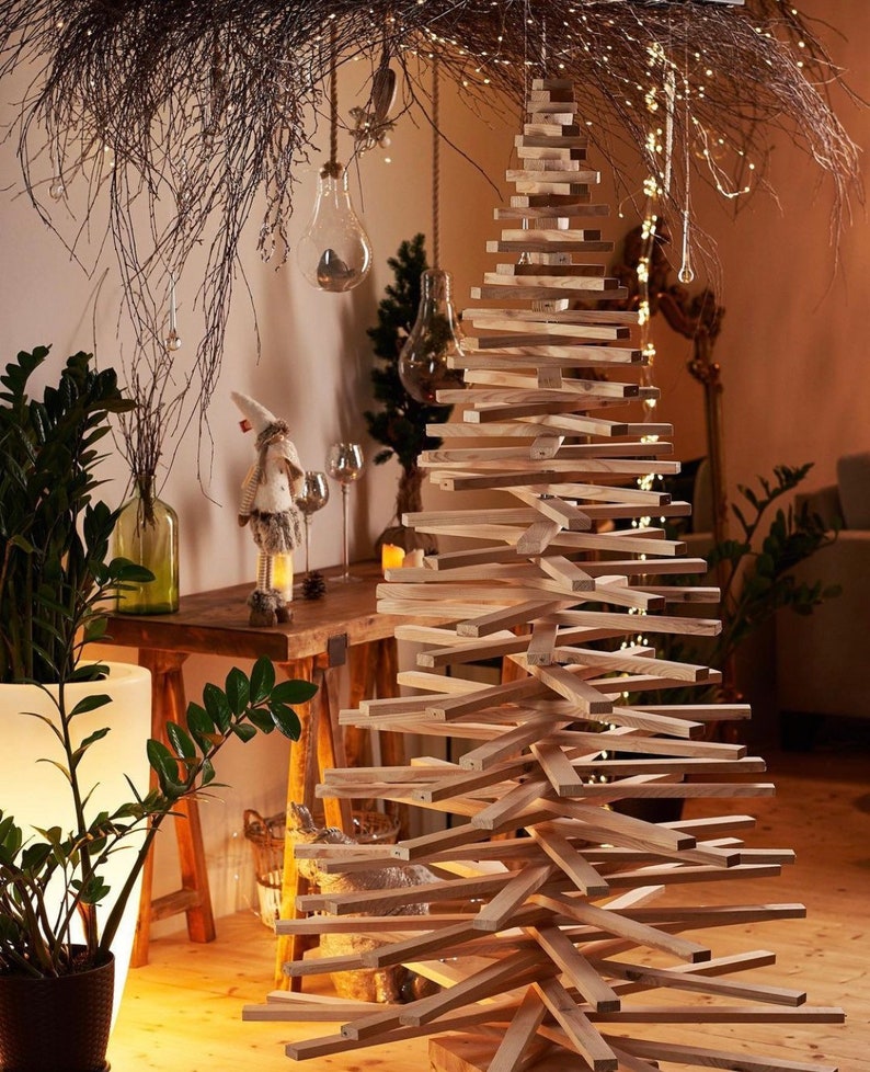 Arbre de Noël en bois 2021-2022 Arbre contemporain déco noël | Etsy
