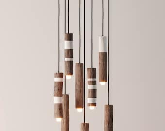 Natural wooden fixtures, cascading chandelier, wooden ceiling lamp, guest home decor, branch chandelier, driftwood branch ceiling lights