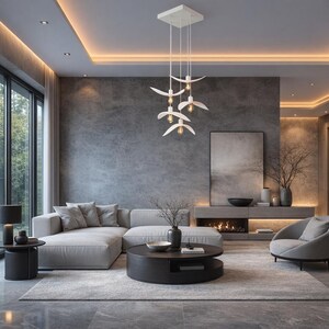 Natural Wood Pendant Light, Minimalist Chandelier, Brown Bird Wing Lamp, Scandinavian Loft Ceiling Lighting, Modern Cozy Home Decor 2026 image 14