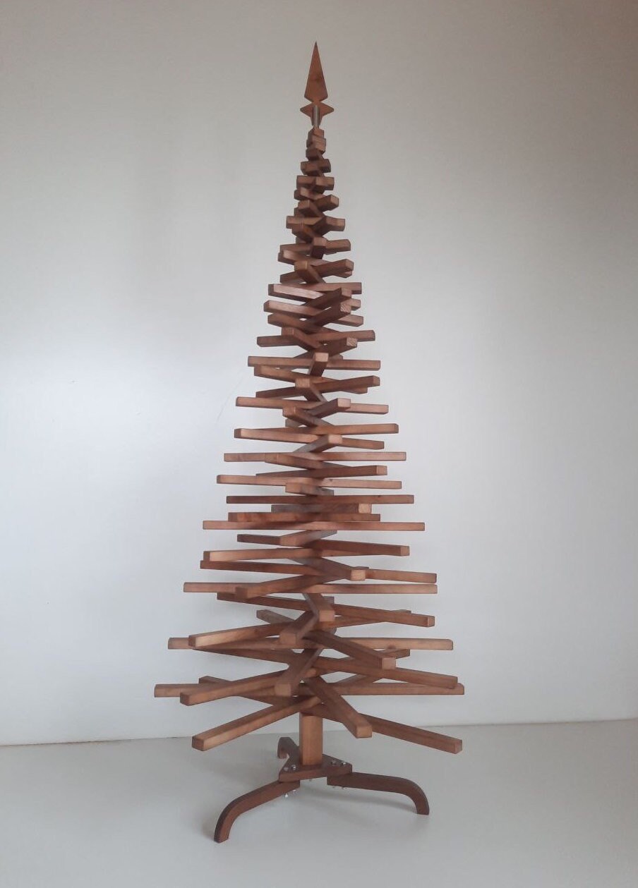 Natural Wooden Christmas Tree 2021-2022 Contemporary Eco X-Mas | Etsy