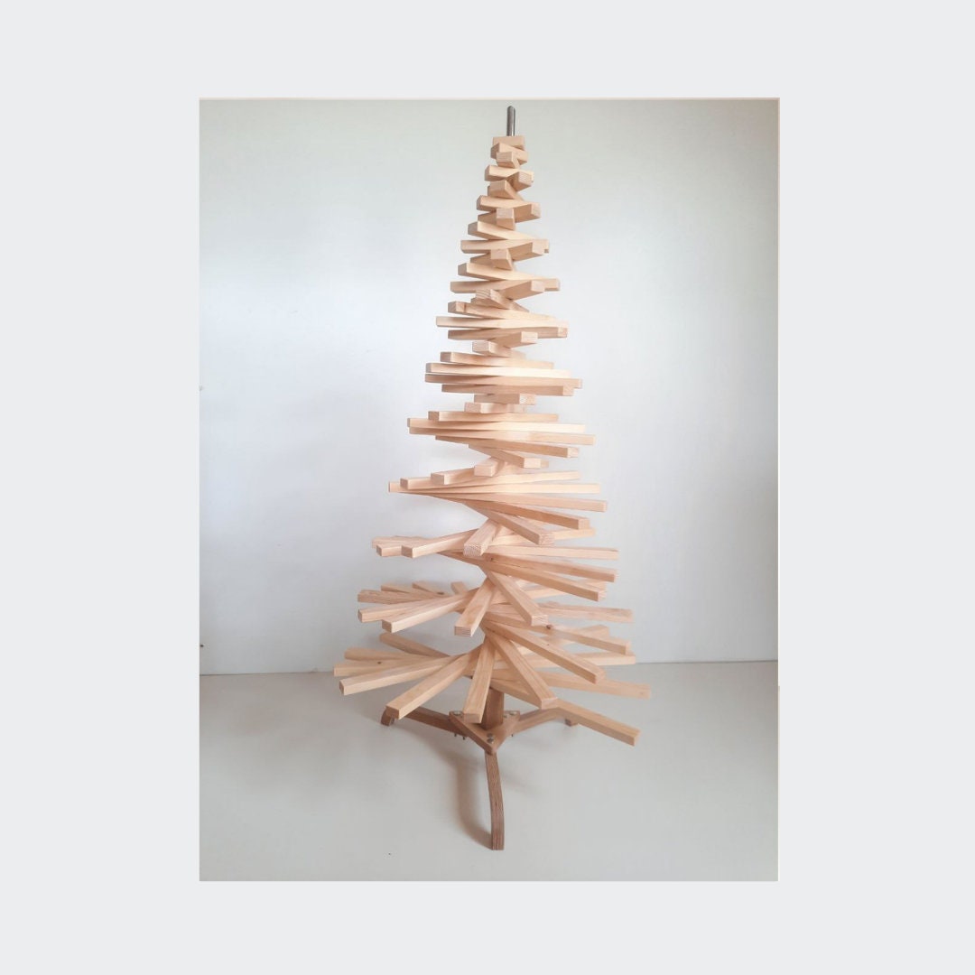 Who Sells Christmas In The Woods 2022 Natural Wooden Christmas Tree 2021-2022 Contemporary Eco X-Mas | Etsy Uk