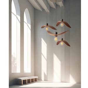 Simple ceiling lamp, single wood fixtures, wings sconce lamp, rustic light decor, original sconce, brown ceiling lamp, housewarming gift