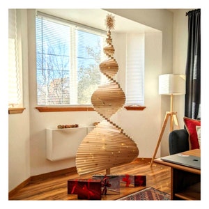 Wooden Spiral Christmas Tree, Xmas Ornament Decoration, Modern Handmade Christmas Tree, Wonderful Pallet Xmas Tree, Weihnachtsbaum aus Holz