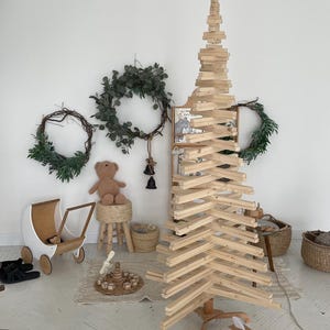 Indoor Christmas tree, pallet tree decor, wooden tree large, minimalist tree, Christmas decorations, wooden boho decor, rustic spiral tree