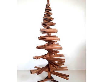 Wooden Christmas tree in walnut tones, Handmade wooden Xmas tree, Nordic Sustainably Christmas tree made in Ukraine, Winter holidays gifts
