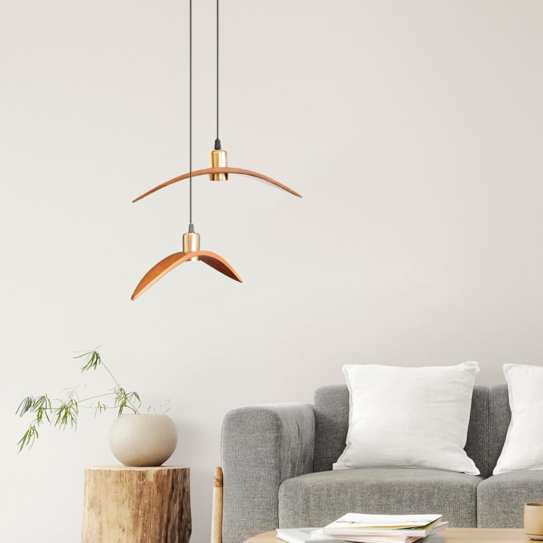 Northern Fixtures, Wing Pendant Light, Handmade Wing Lamp, Wooden Led ...