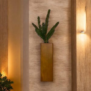 Aesthetik Vase im Landhaus-Stil, minimalistische Holzvase, Kunstblumenvase, Blumenvase, Hausbibliothekdekor, handgefertigtes rustikales Dekor