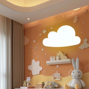 Kids room night light, cloud shape lamp, nursery led lamp, cloud shape fixtures, wall warm light, toddlers room gift, nephew birthday gift