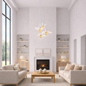 Natural Wood Pendant Light, Minimalist Chandelier, Brown Bird Wing Lamp, Scandinavian Loft Ceiling Lighting, Modern Cozy Home Decor 2026 image 17