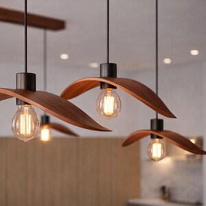 Natural Wood Pendant Light, Minimalist Chandelier, Brown Bird Wing Lamp, Scandinavian Loft Ceiling Lighting, Modern Cozy Home Decor 2026 image 2