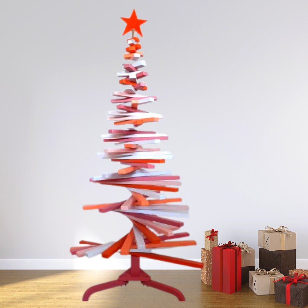 Limited Edition Colorful Wooden Christmas Tree, Handmade Ecofriendly
