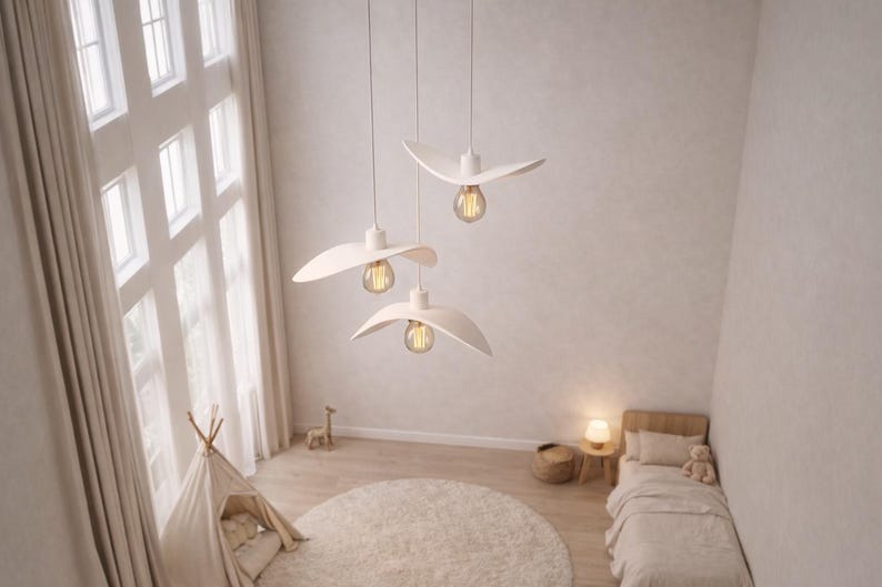 Natural Wood Pendant Light, Minimalist Chandelier, Brown Bird Wing Lamp, Scandinavian Loft Ceiling Lighting, Modern Cozy Home Decor 2026 image 15