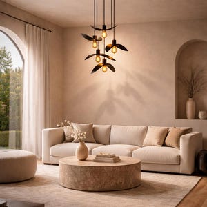 Natural Wood Pendant Light, Minimalist Chandelier, Brown Bird Wing Lamp, Scandinavian Loft Ceiling Lighting, Modern Cozy Home Decor 2026 image 9