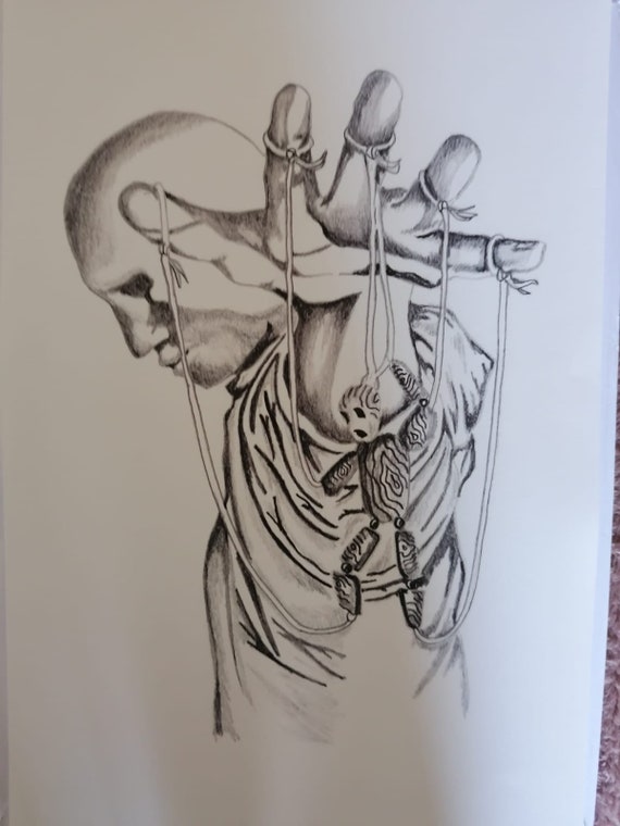 The Puppet Master Pencil Drawing Etsy