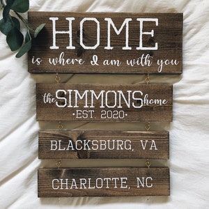 Home is where I am with you Wooden Plaque