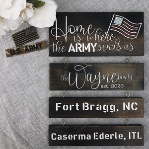 Home is Where the Army Sends Us Wood Sign