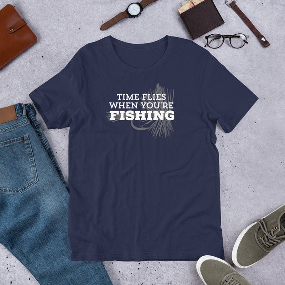 Time Flies When You're Fishing T-shirt, Mens Fish T Shirt