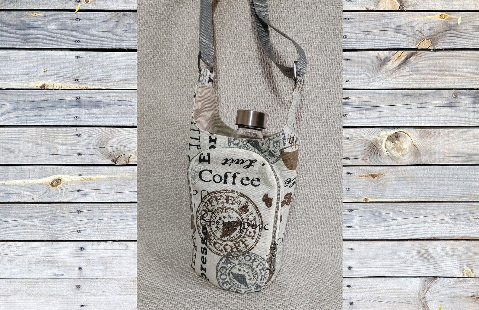 water bottle crossbody in signature canvas