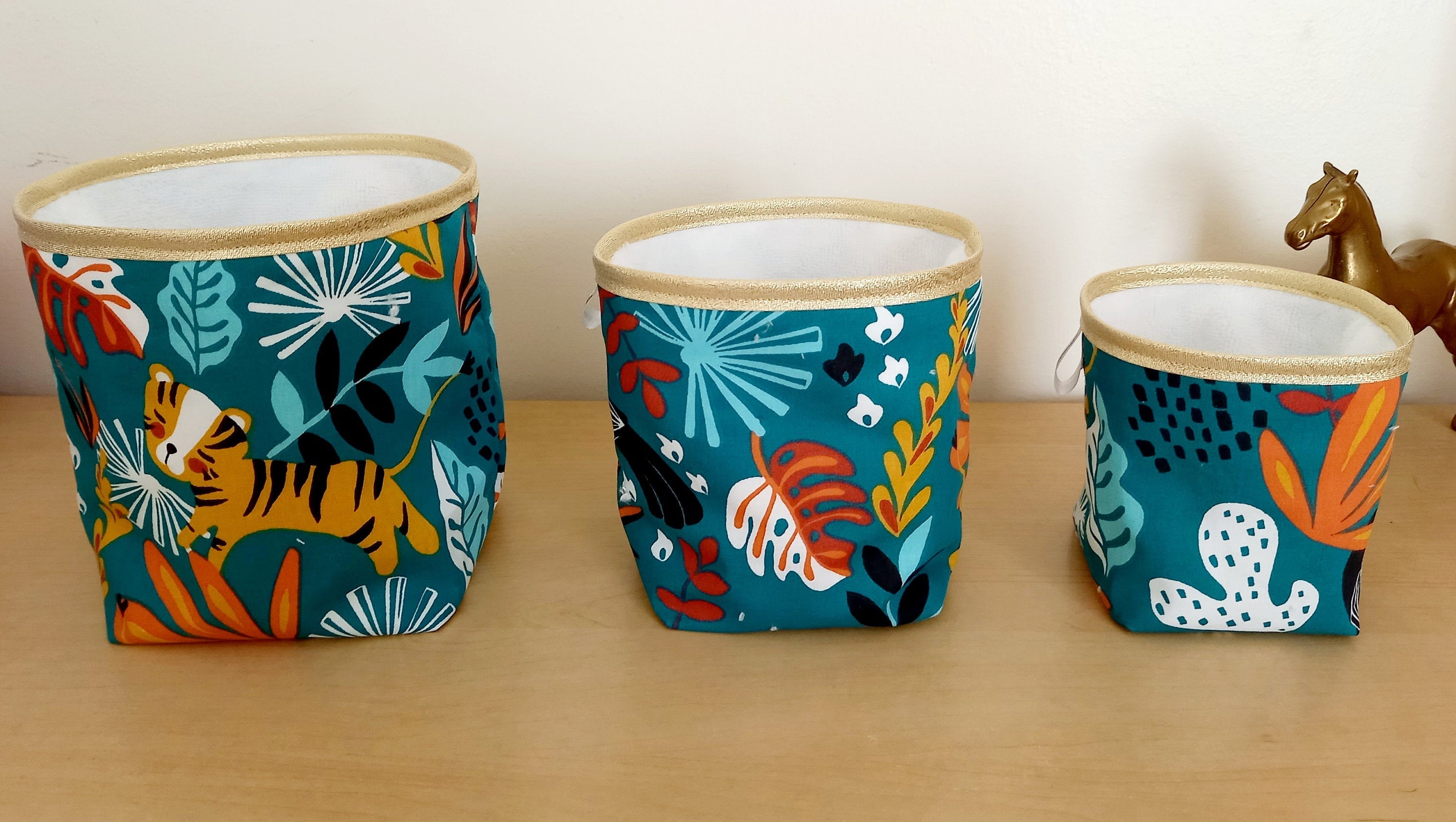 Panières de Rangements Jungle, Oiseaux, Singe Souris