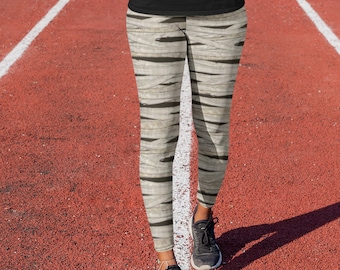 Mummy Wrap Leggings, Ancient Egyptian Gym Pants, Bandage Wrappings Workout Leggings