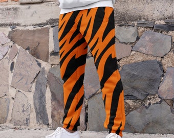 Men s Tiger Stripe Print Slim Fit Joggers Animal Fur Pattern Sweats School Spirit Jogging Pants Etsy