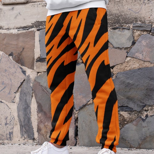 Men's Tiger Stripe Print Slim Fit 
