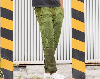 Creature From The Black Lagoon Inspired Men's Slim Fit Joggers, Gillman Halloween Costume, Comfortable Monster Pants