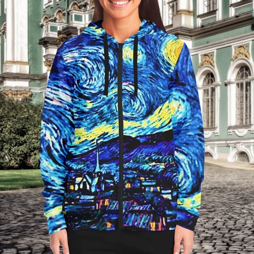 Unisex Hoodie Vincent Van Gogh Zipper 
