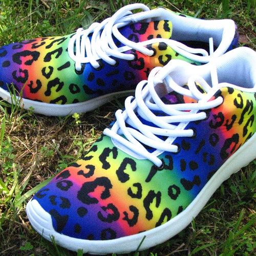 rainbow leopard print shoes