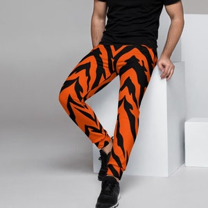 Bengal Tiger Stripe Men&#39;s Slim Fit Joggers, Tiger Sports Sweatpants