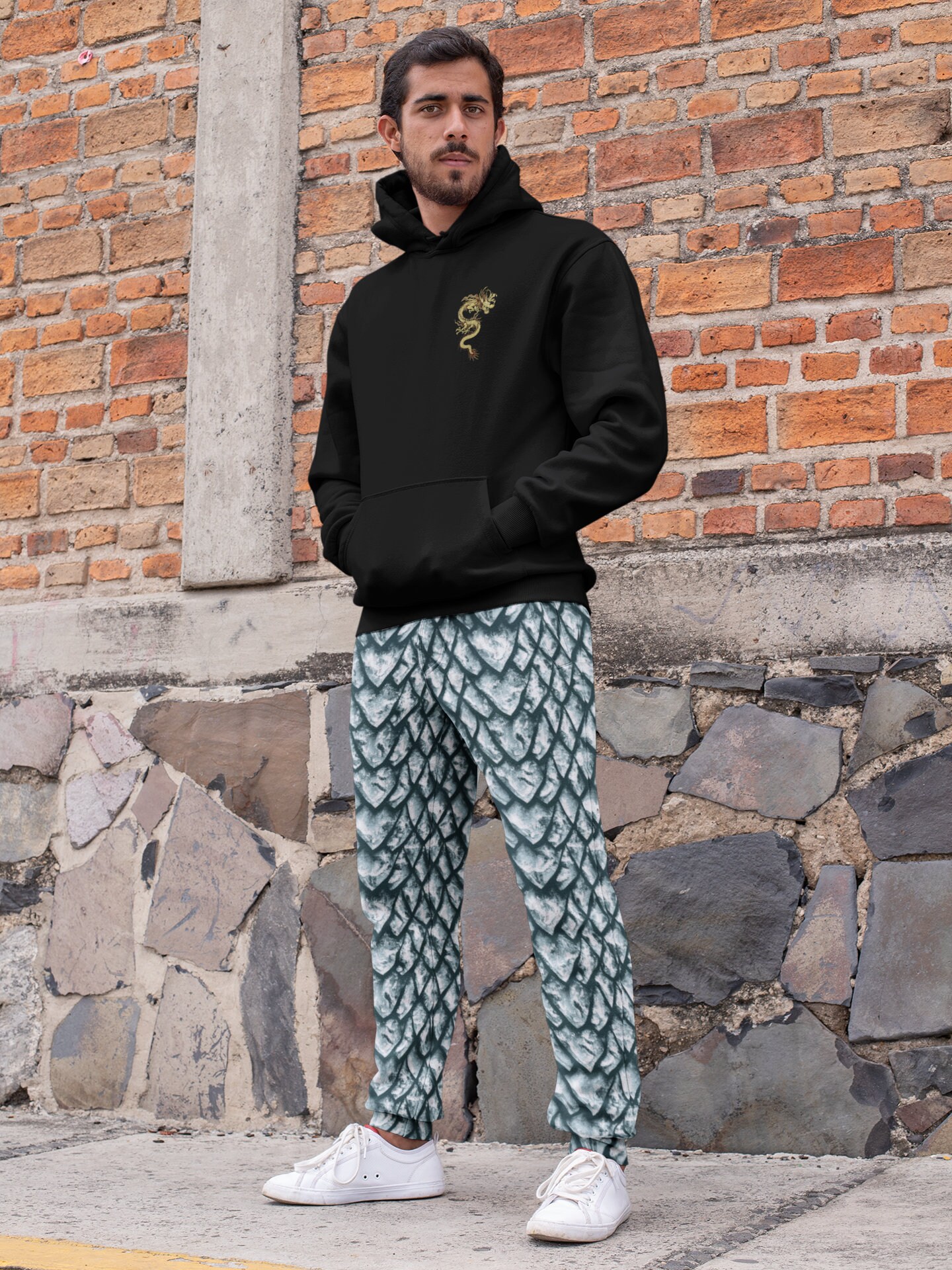 Ice Dragon Scale Men's Slim Fit Joggers 
