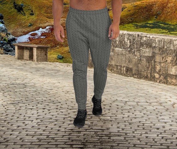 Men's Chain Mail Print Slim Fit Joggers 
