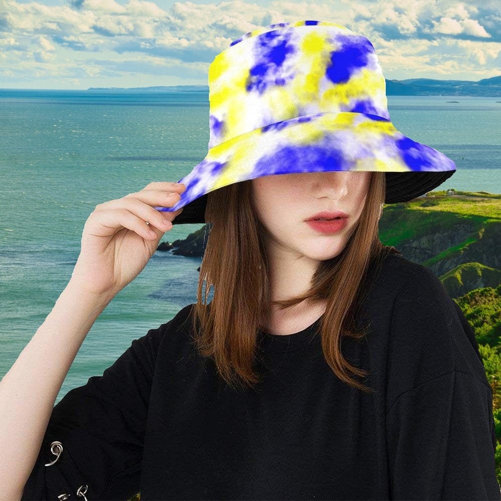 Yellow Tie Dye Bucket Hat Colorful 