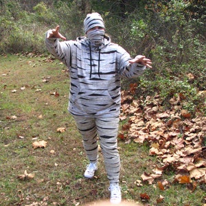 Mummy Wrap Slim Fit Men's Joggers, Bandages Jogging Pants, Mummified Sweats, Halloween Costume, Egyptian Pants image 9