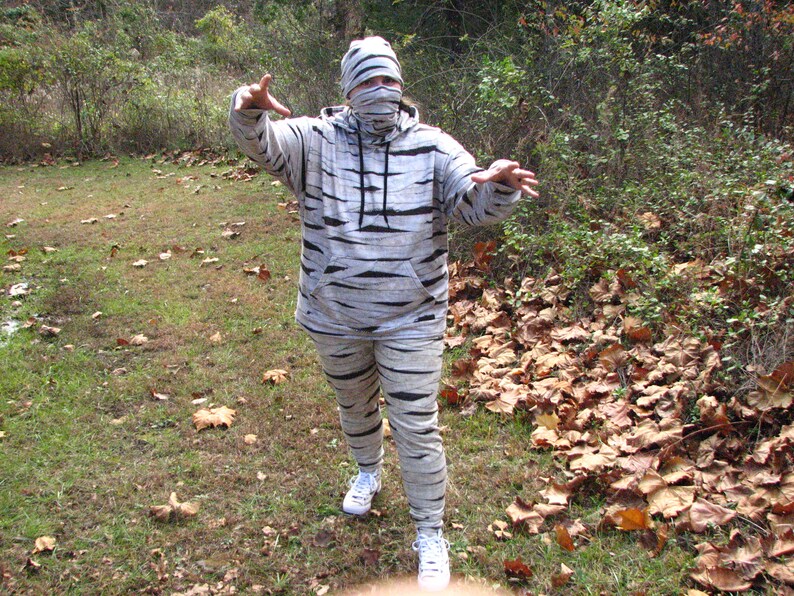 Mummy Wrap Slim Fit Men's Joggers, Bandages Jogging Pants, Mummified Sweats, Halloween Costume, Egyptian Pants image 9