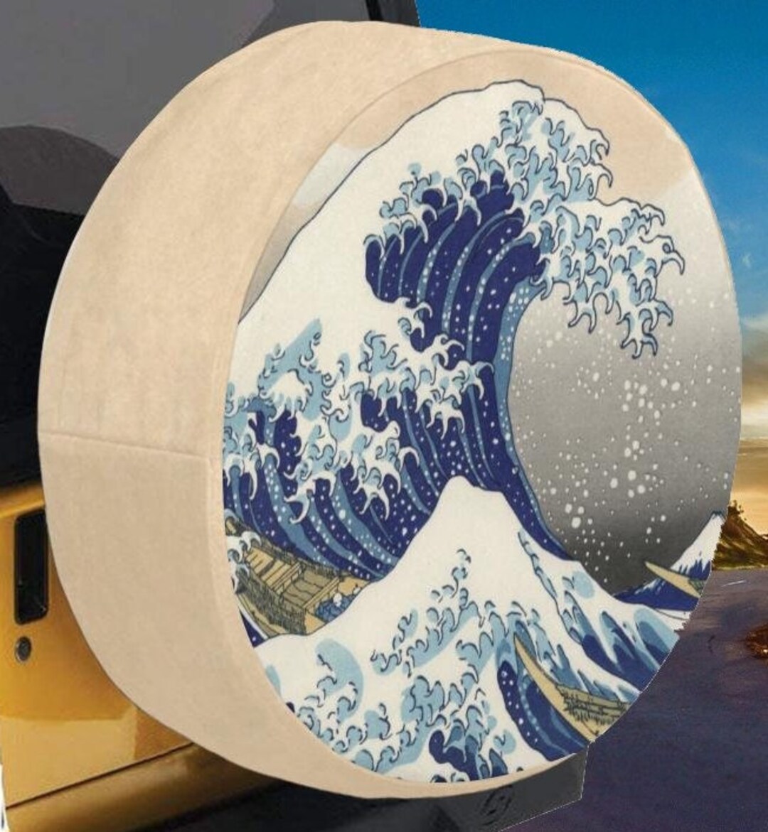 The Great Wave off Kanagawa Spare Tire Cover Katsushika Etsy New Zealand