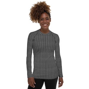 Chain Mail Women's Rash Guard, Knight Cosplay Shirt, Chainmail Long Sleeve, Halloween Costume image 5