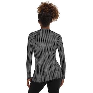 Chain Mail Women's Rash Guard, Knight Cosplay Shirt, Chainmail Long Sleeve, Halloween Costume image 7