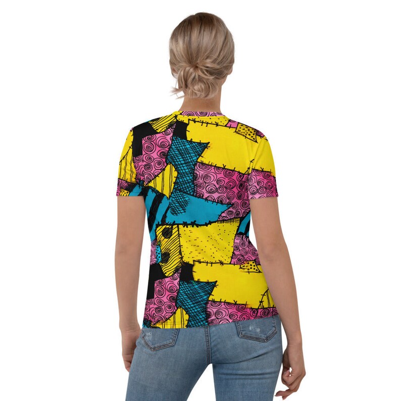 Sally Stitches Women's T-shirt, Patchwork Short Sleeve Shirt image 5