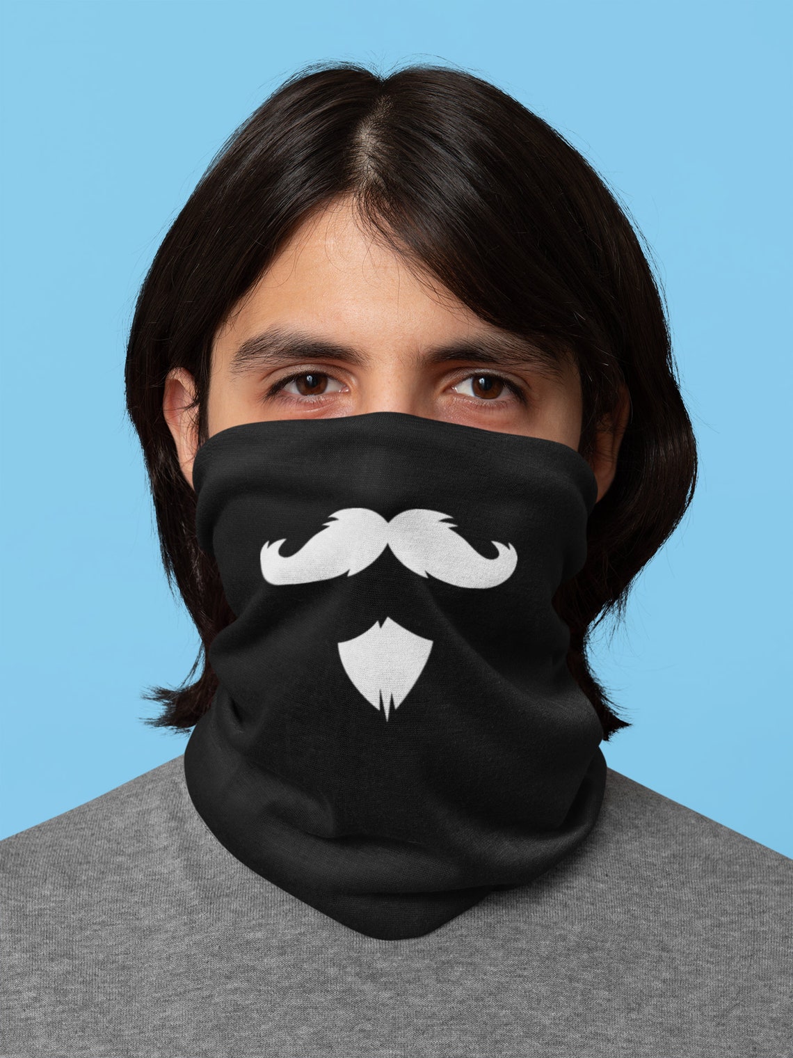 Musketeer and Polka Dots Neck Gaiter Spanish Facial Hair Face Etsy
